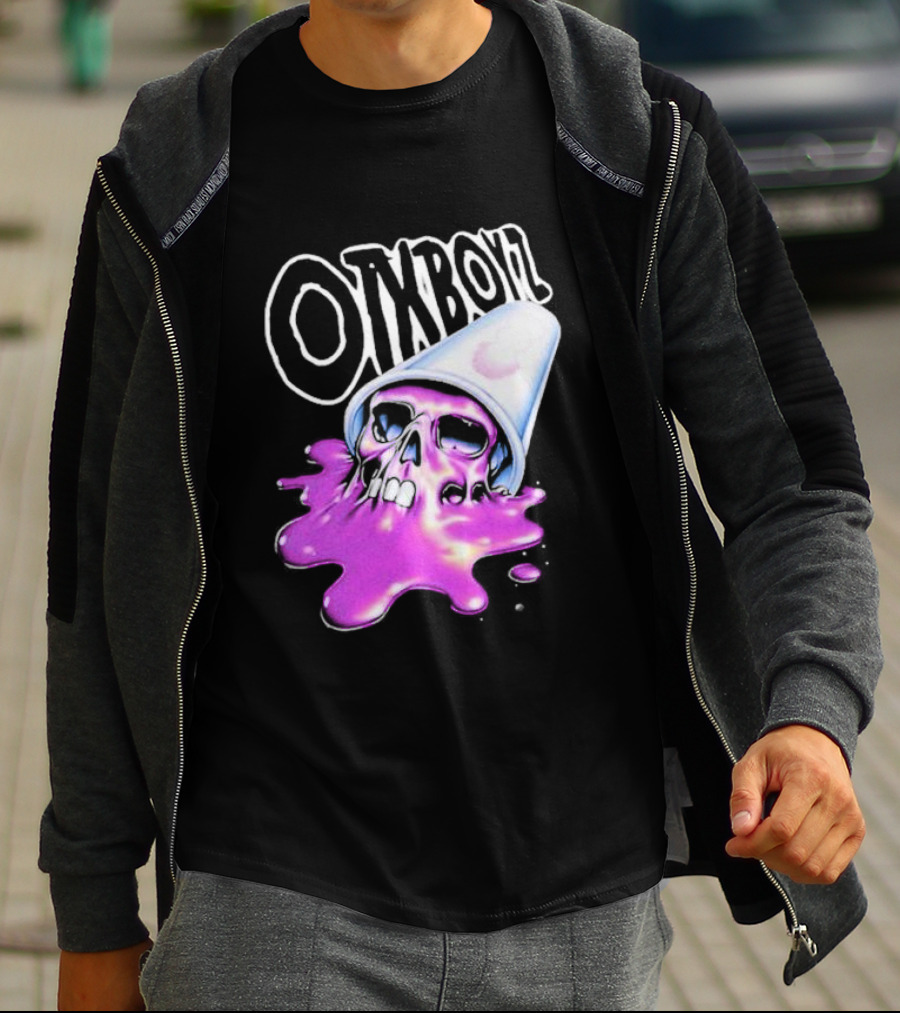 OZYBOYZ Geezy World Oil Spill Purple Skull Cup T-Shirt