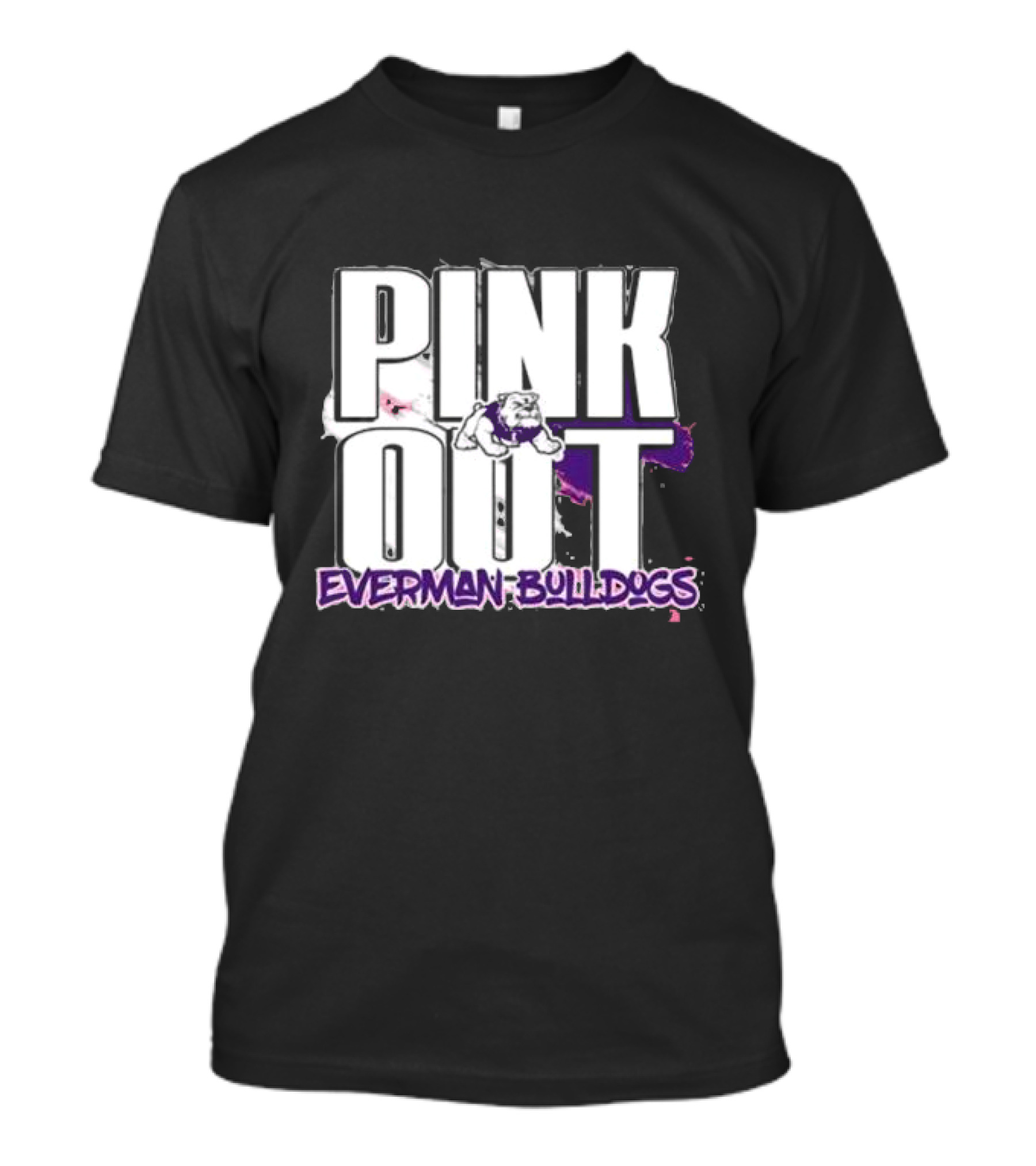 Everman Bulldogs Pink Out Event Featuring Bulldog Mascot T-Shirt