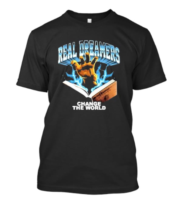 REAL DREAMERS HAND OF CHANGE THE WORLD POETRY BOOK LIGHTNING T-Shirt