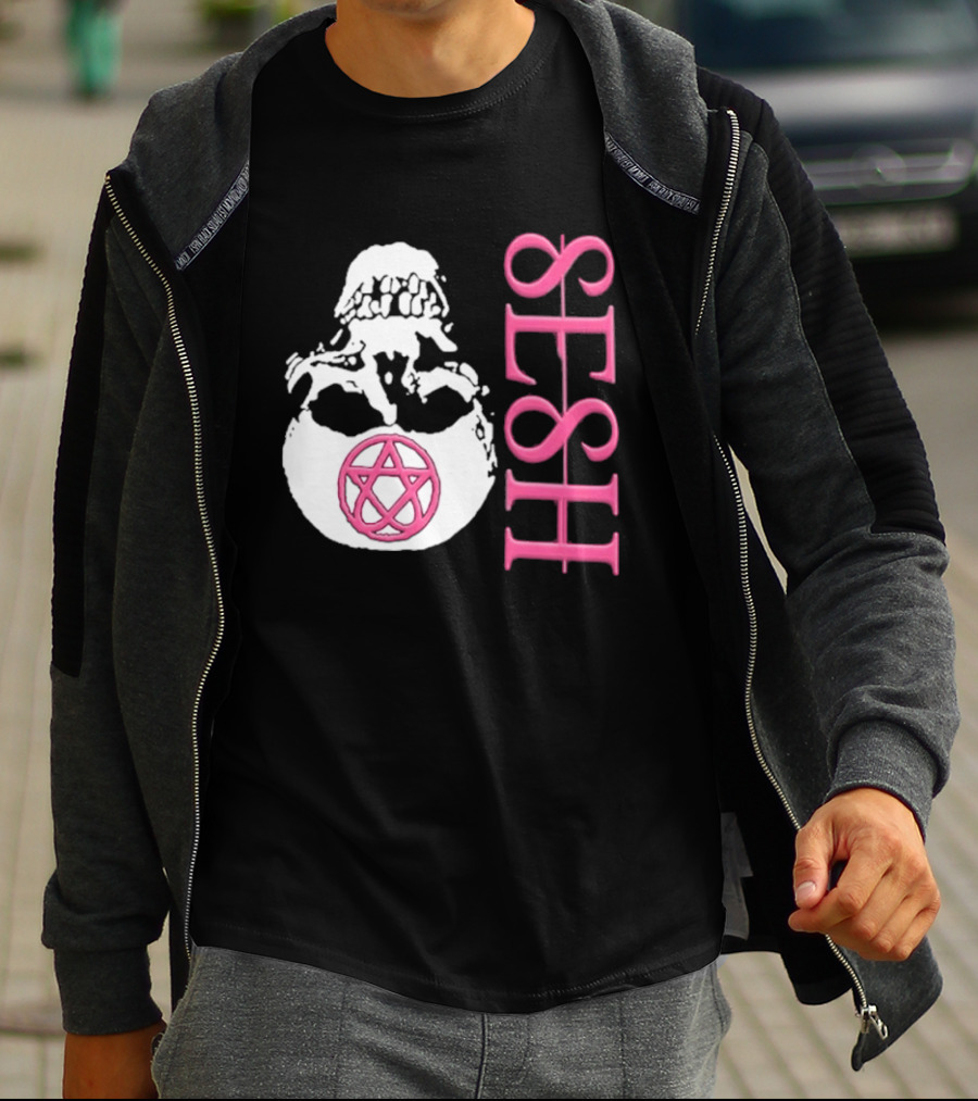 Team SESH Seshagram Skull With Pentagram T-Shirt