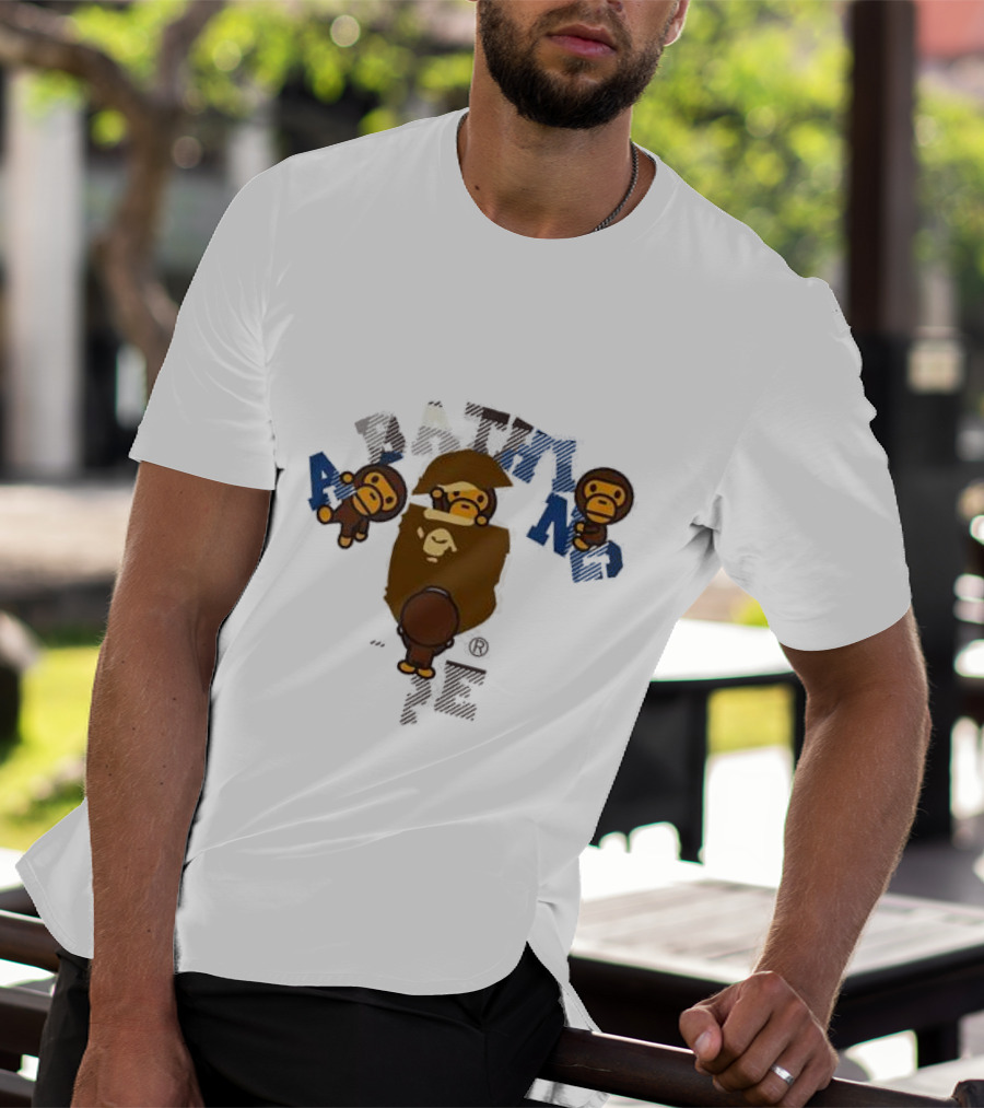 A Bathing Ape College Milo Bape Check T-Shirt