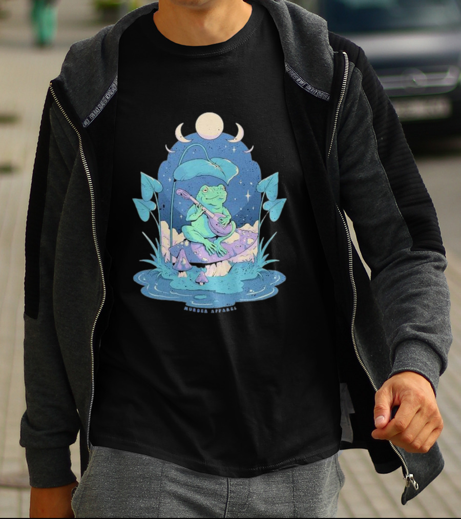 Cottage Frog Moonlit Forest Murder T-Shirt