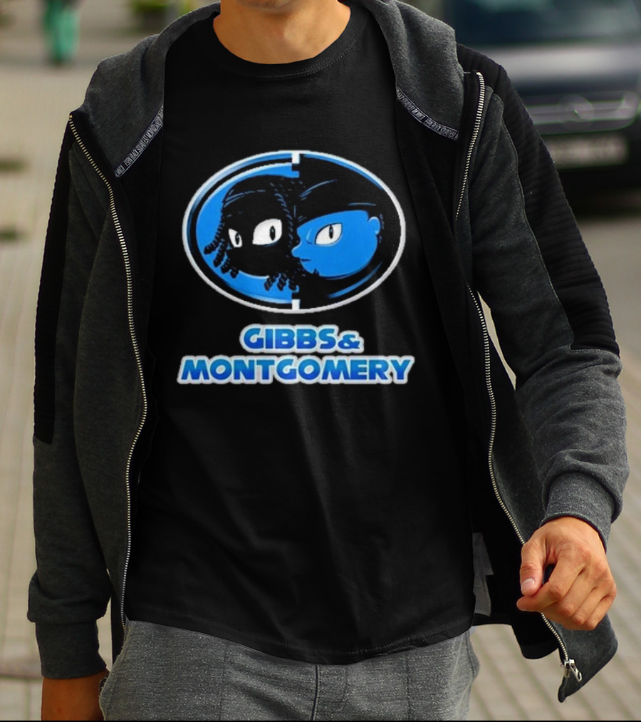 Gibbs And Montgomery Oval Characters Blue Emblem T-Shirt