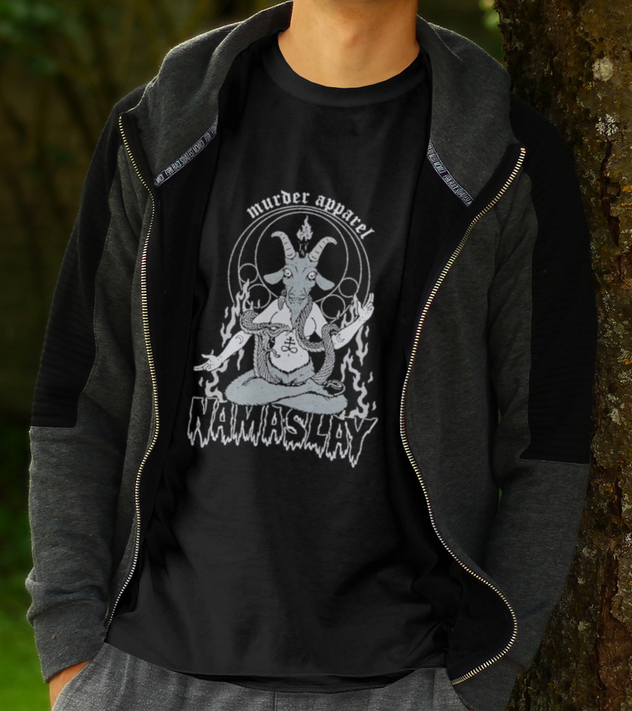 Murder Apparel Namaslay Goat Meditation With Fire And Serpent T-Shirt