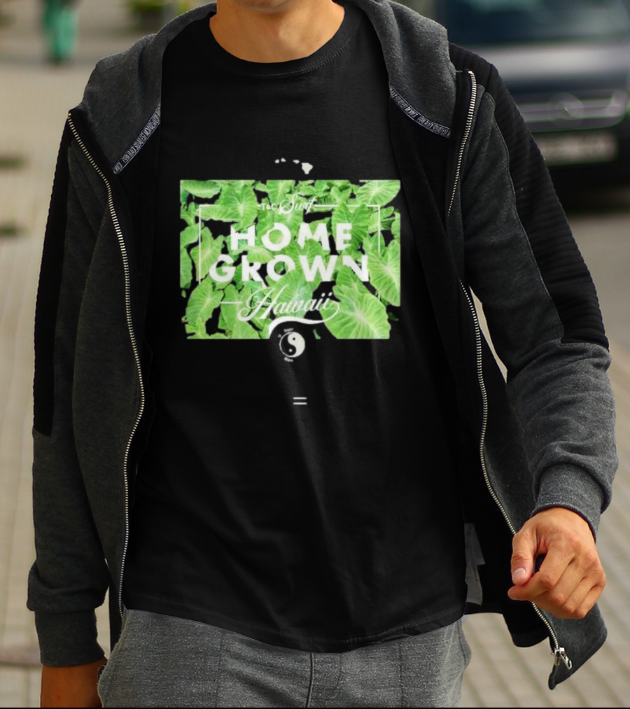 T&C Surf Homegrown Hawaii Yin Yang Tropical Leaves T-Shirt