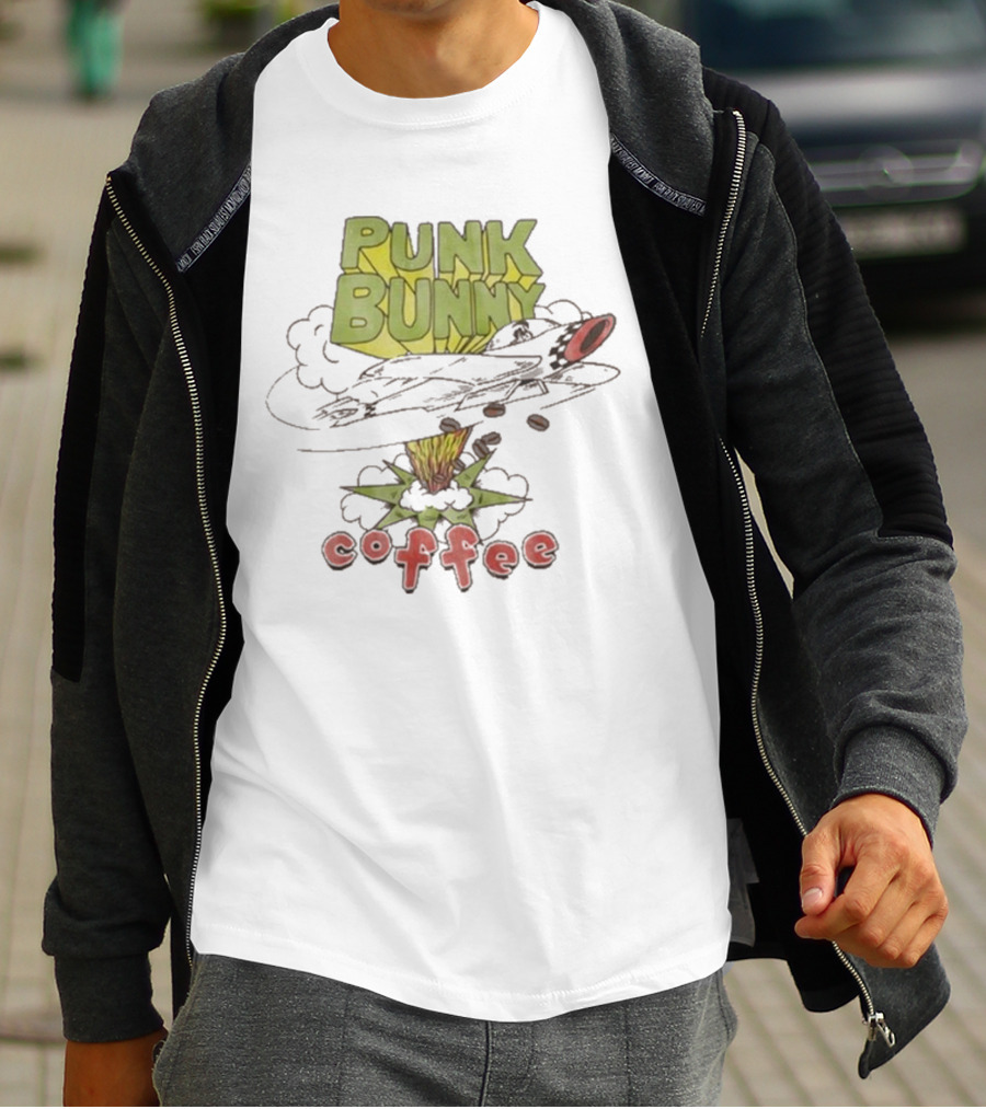 Green Day Punk Bunny Coffee Dookie Art Explosion T-Shirt
