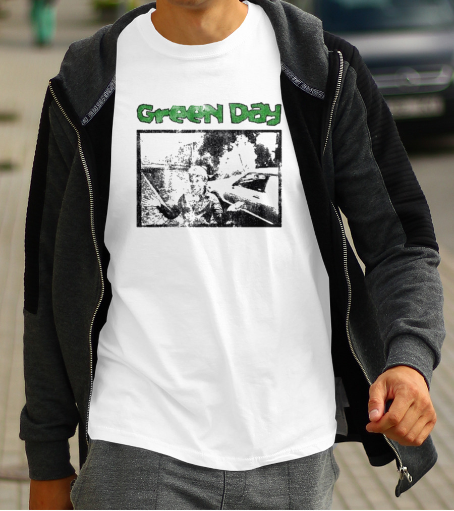 Green Day Vintage Style Graphic With Throwback T-Shirt