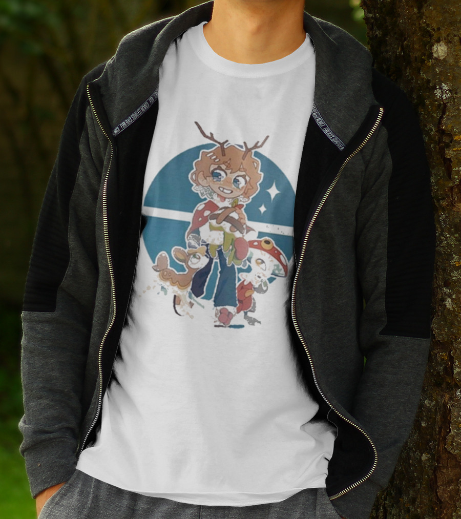Snifferish And Cute Pokemon Inspired Character With Antlers And Forest Creatures T-Shirt