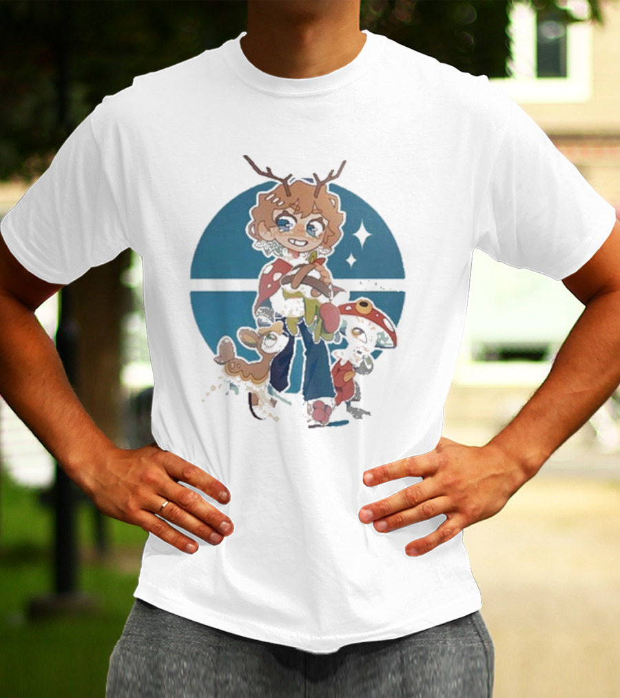 Snifferish And Cute Pokemon Inspired Character With Antlers And Forest Creatures T-Shirt
