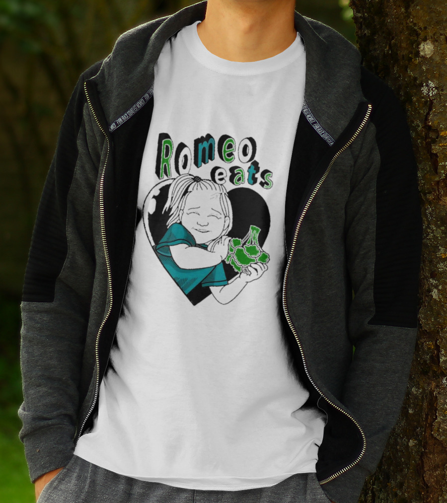 Romeo Eats Broccoli Heart Toddler Hug T-Shirt