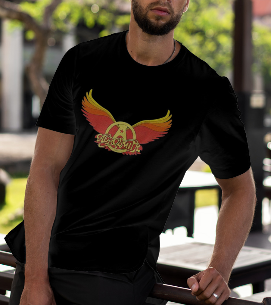 Aerosmith Winged Emblem Red Yellow Gradient T-Shirt