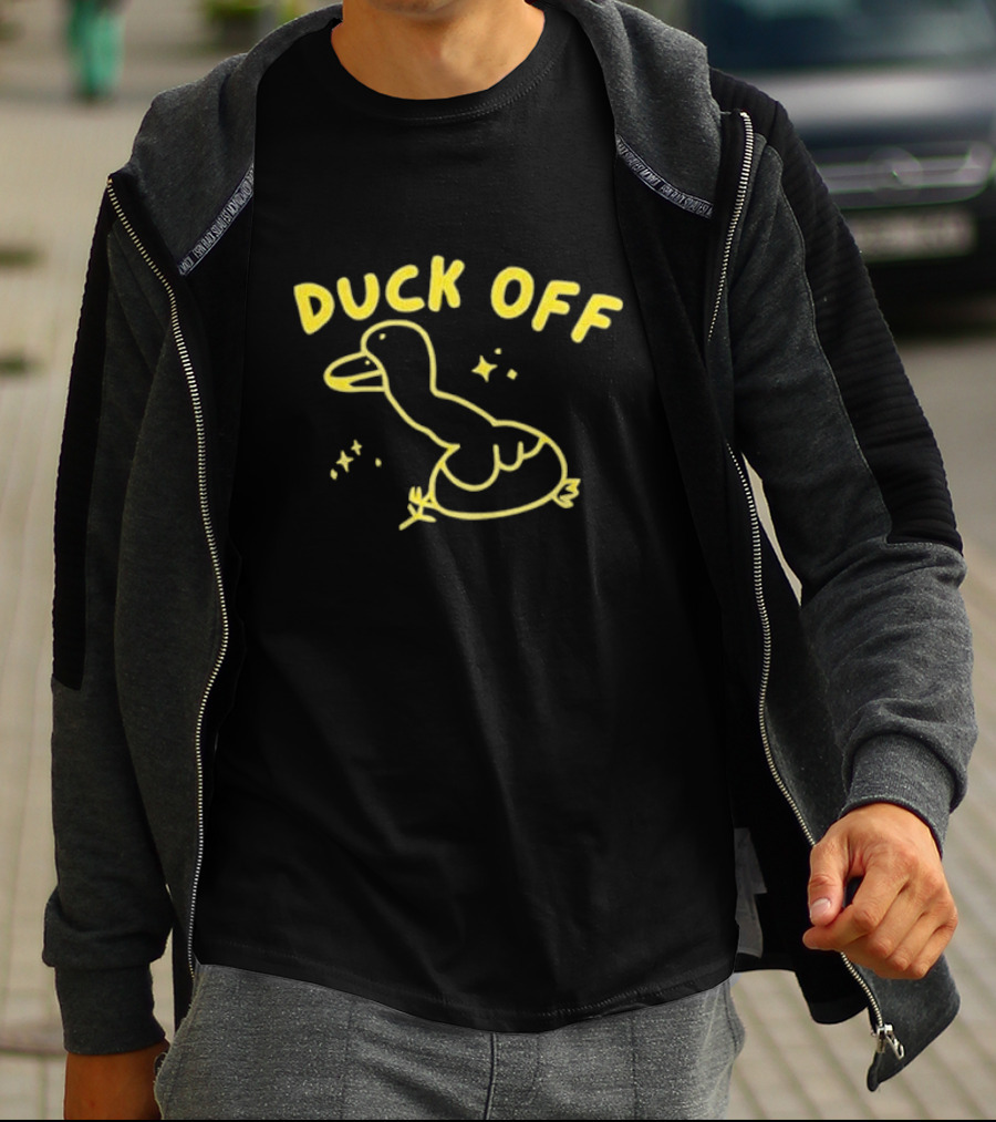 Duck Off Funny Bird Drawing T-Shirt