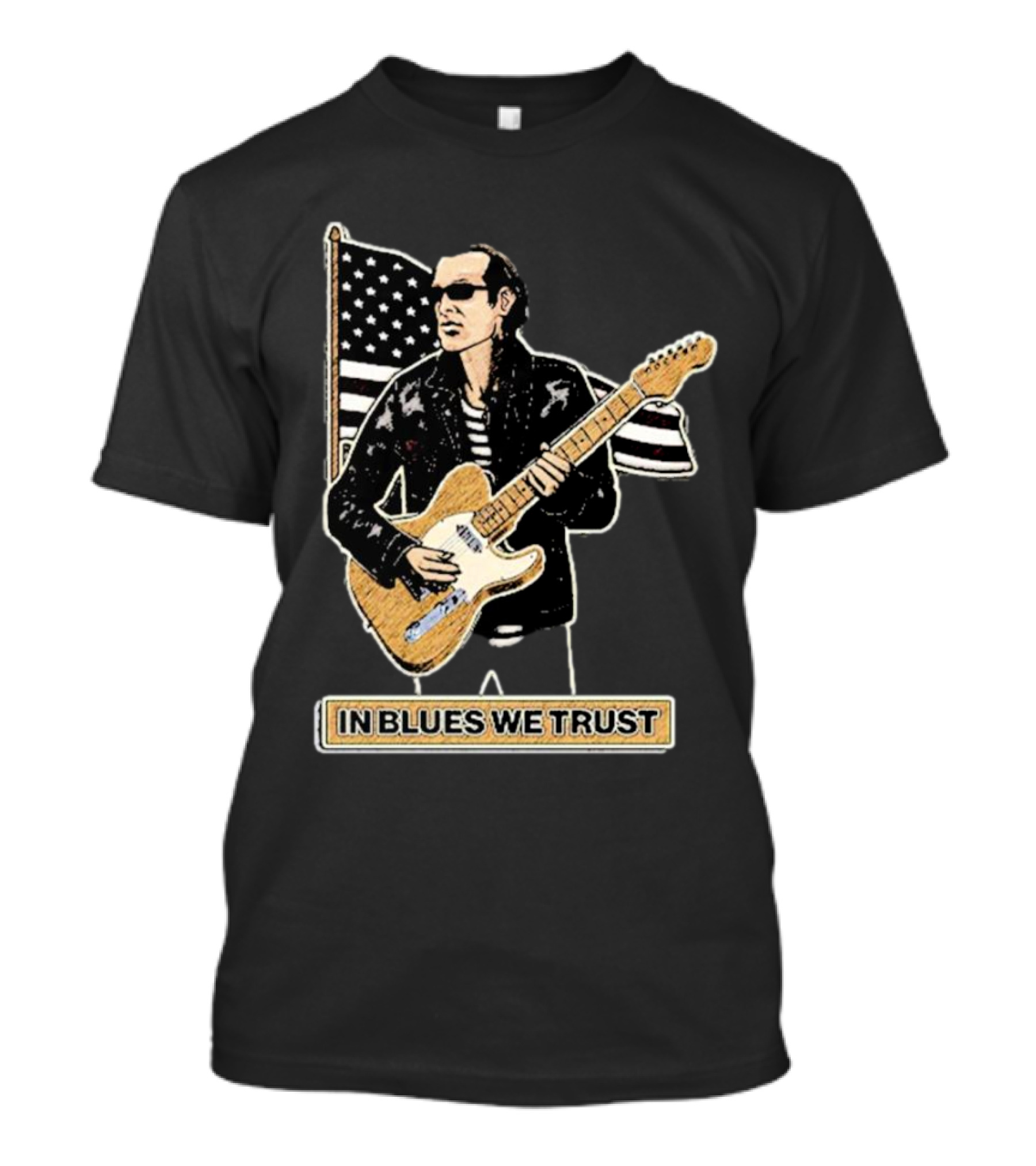 In Blues We Trust Joe Bonamassa Blues Hero American Flag Guitar T-Shirt