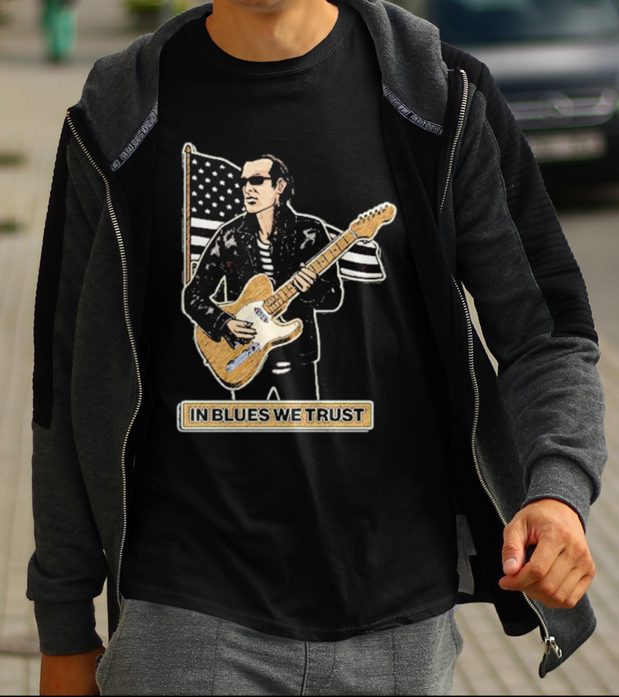 In Blues We Trust Joe Bonamassa Blues Hero American Flag Guitar T-Shirt