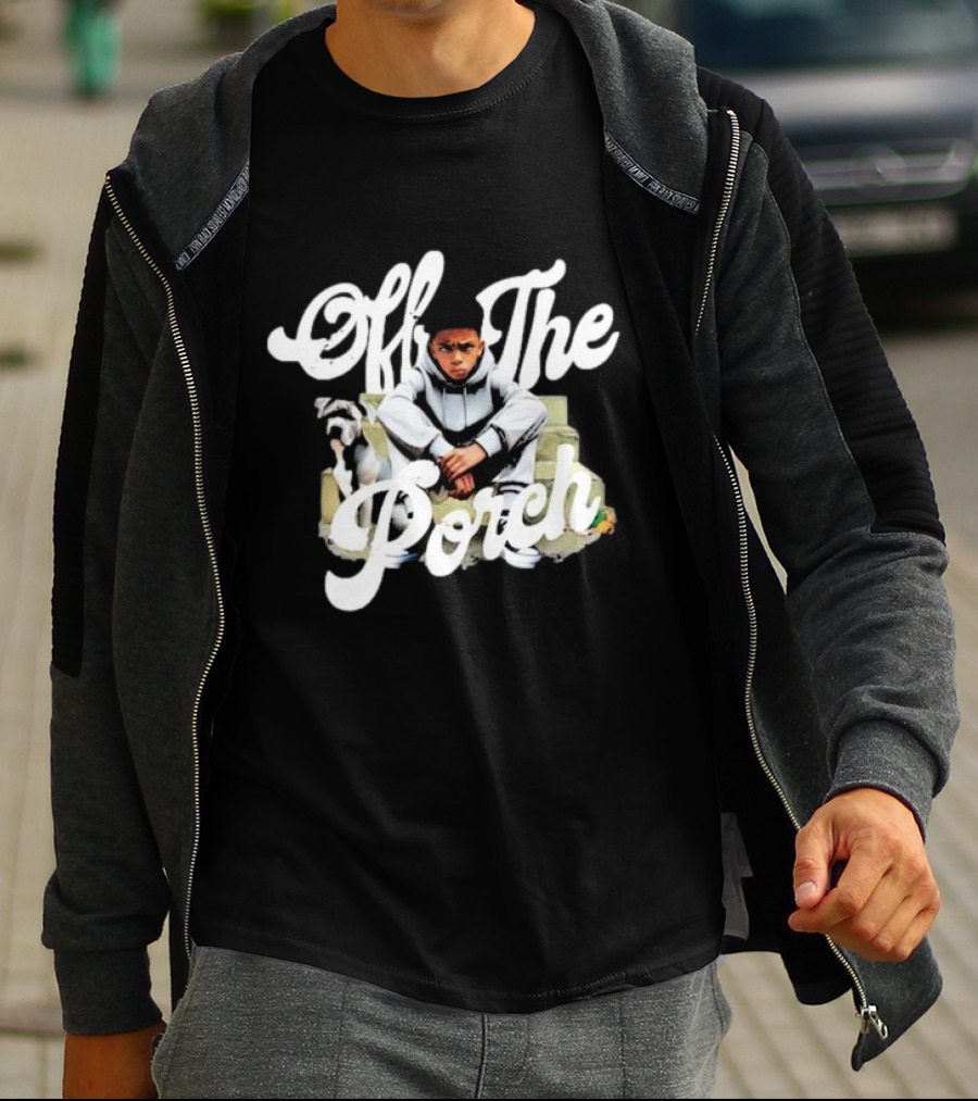 Off The Porch Hoodie Dog Boy Sitting T-Shirt