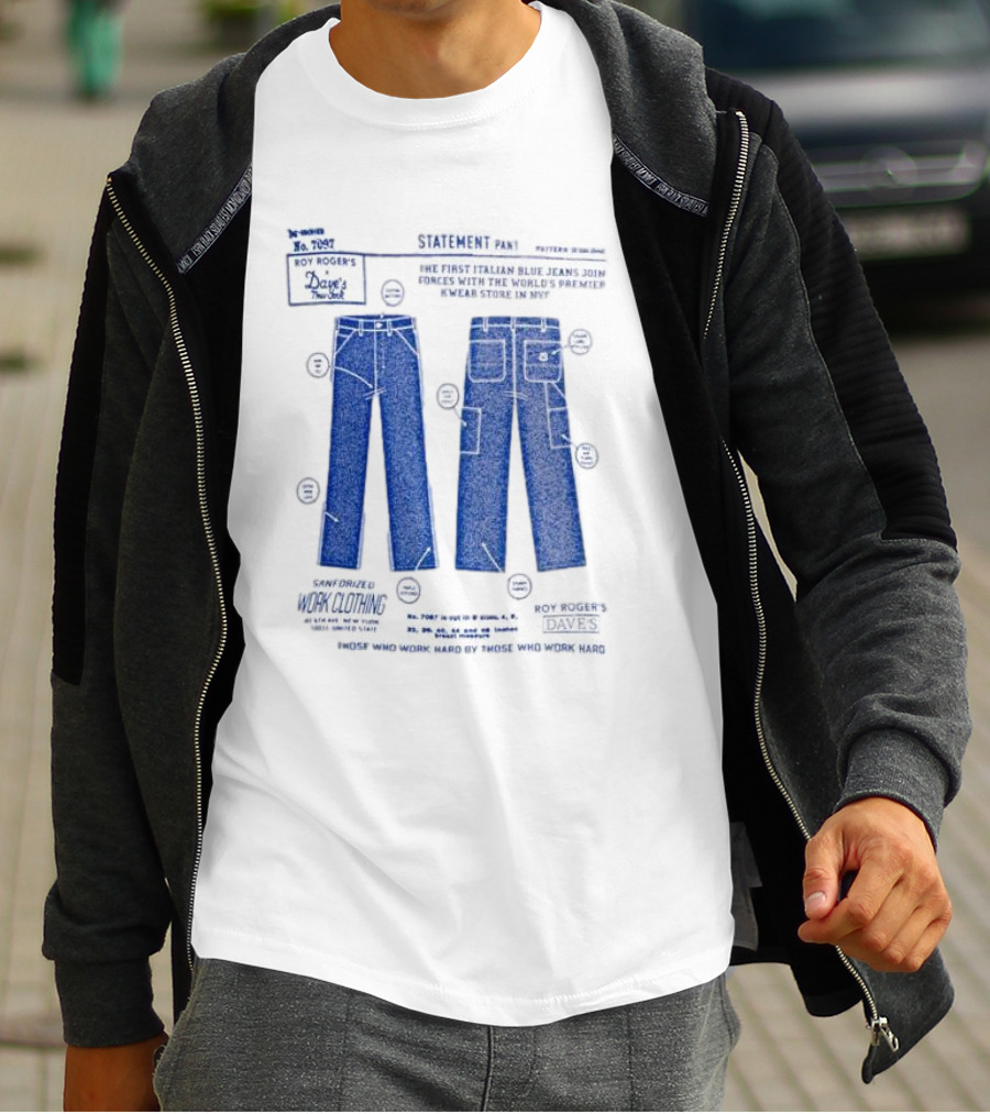 Roy Roger's Dave's Workwear Collaboration Italian Blue Jeans In NYC T-Shirt