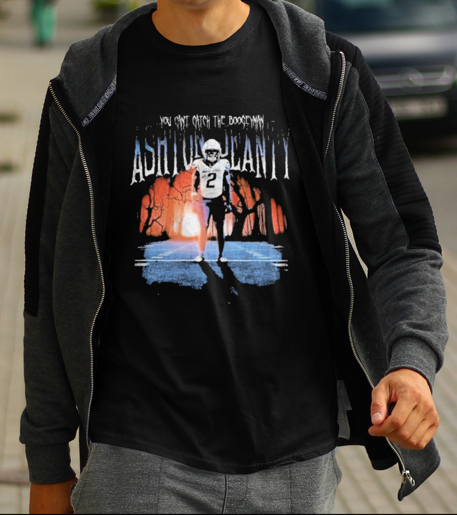 Ashton Jeanty You Can’t Catch The Boogeyman Football Forest Shadows T-Shirt