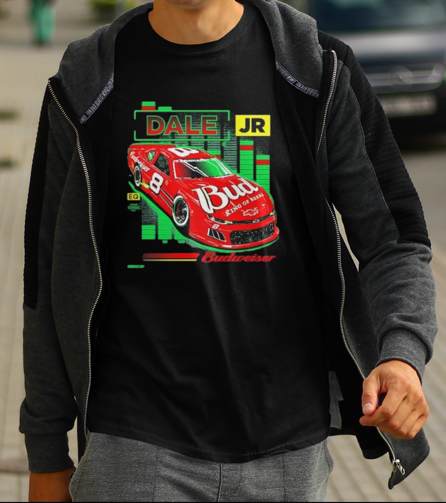Dale Jr 8 Bud King Of Beers Budweiser Racing Car T-Shirt