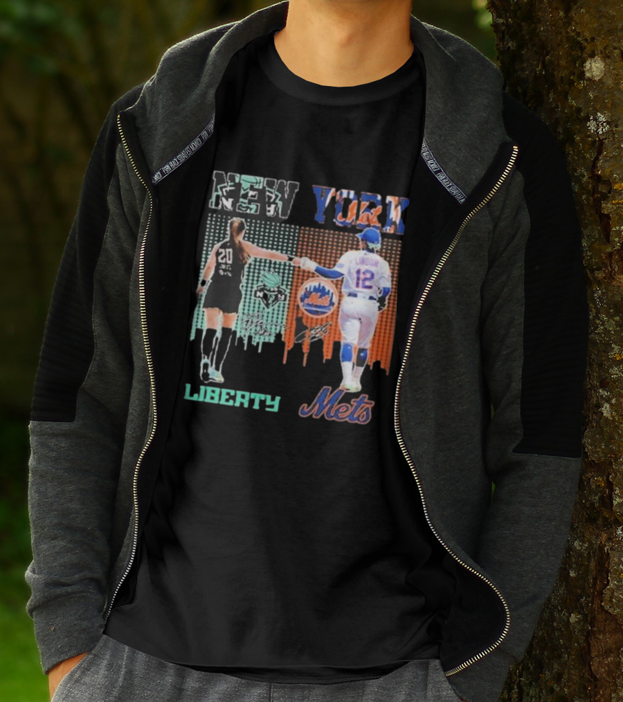 New York Liberty Sabrina Ionescu Francisco Lindor Mets T-Shirt