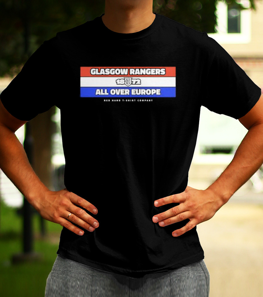 Glasgow Rangers 1872 All Over Europe Red Hand T-Shirt Company T-Shirt