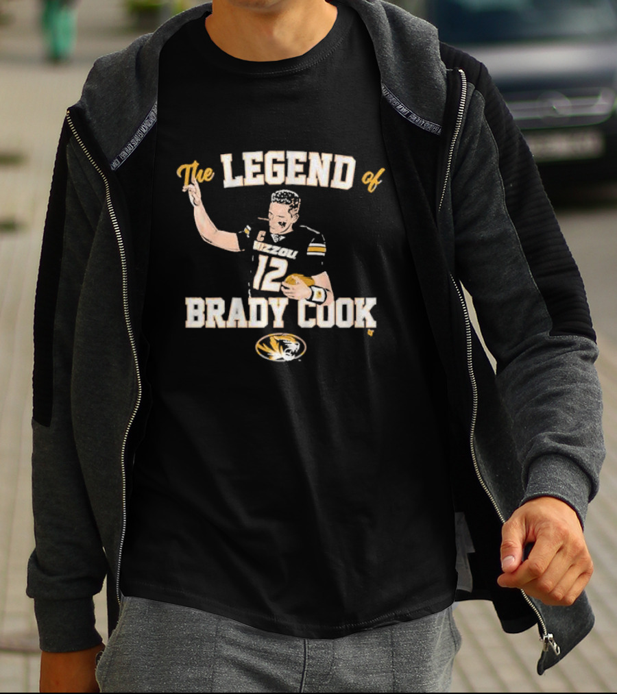 Mizzou Football The Legend Of Brady Cook Number 12 Tiger T-Shirt