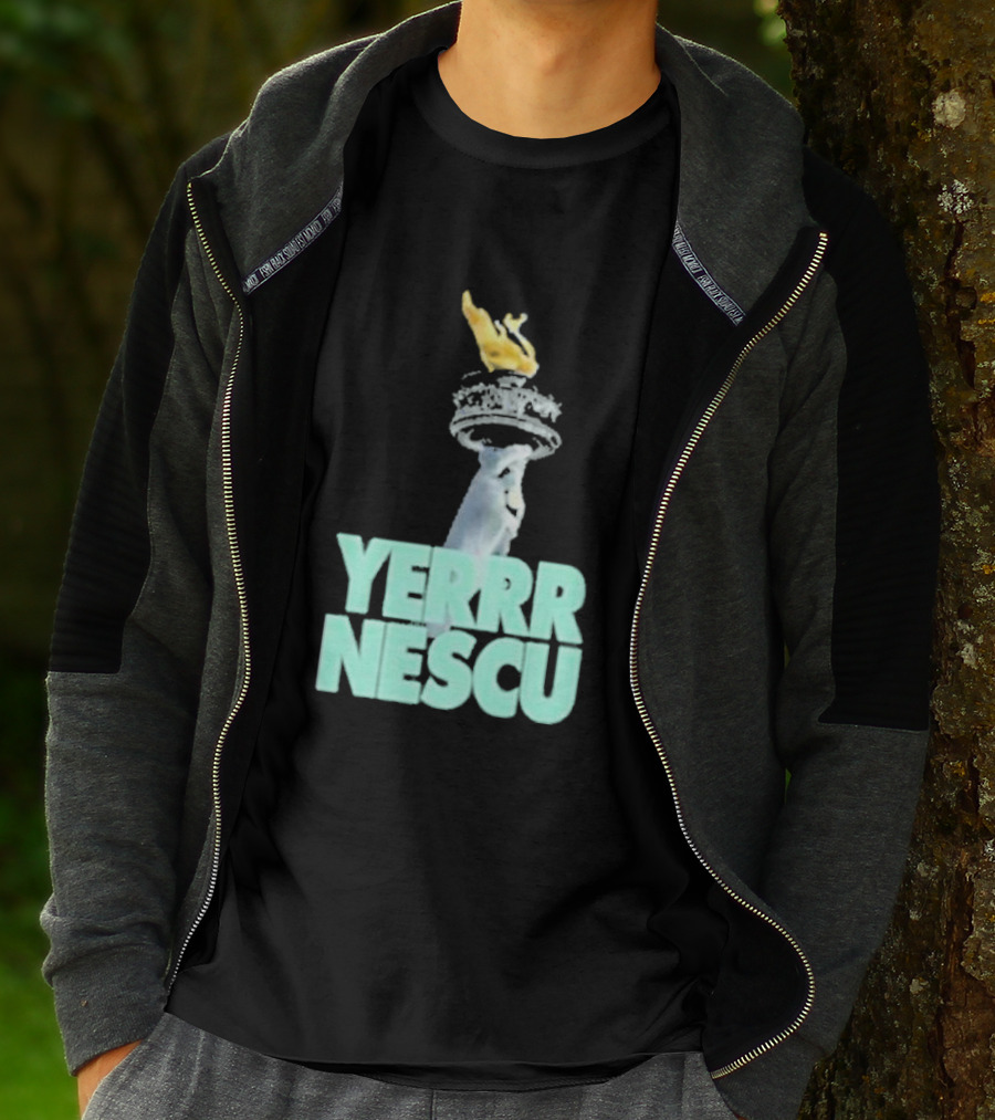 Sabrina Rocking The YERRR NESCU Statue Of Liberty Torch Flame T-Shirt