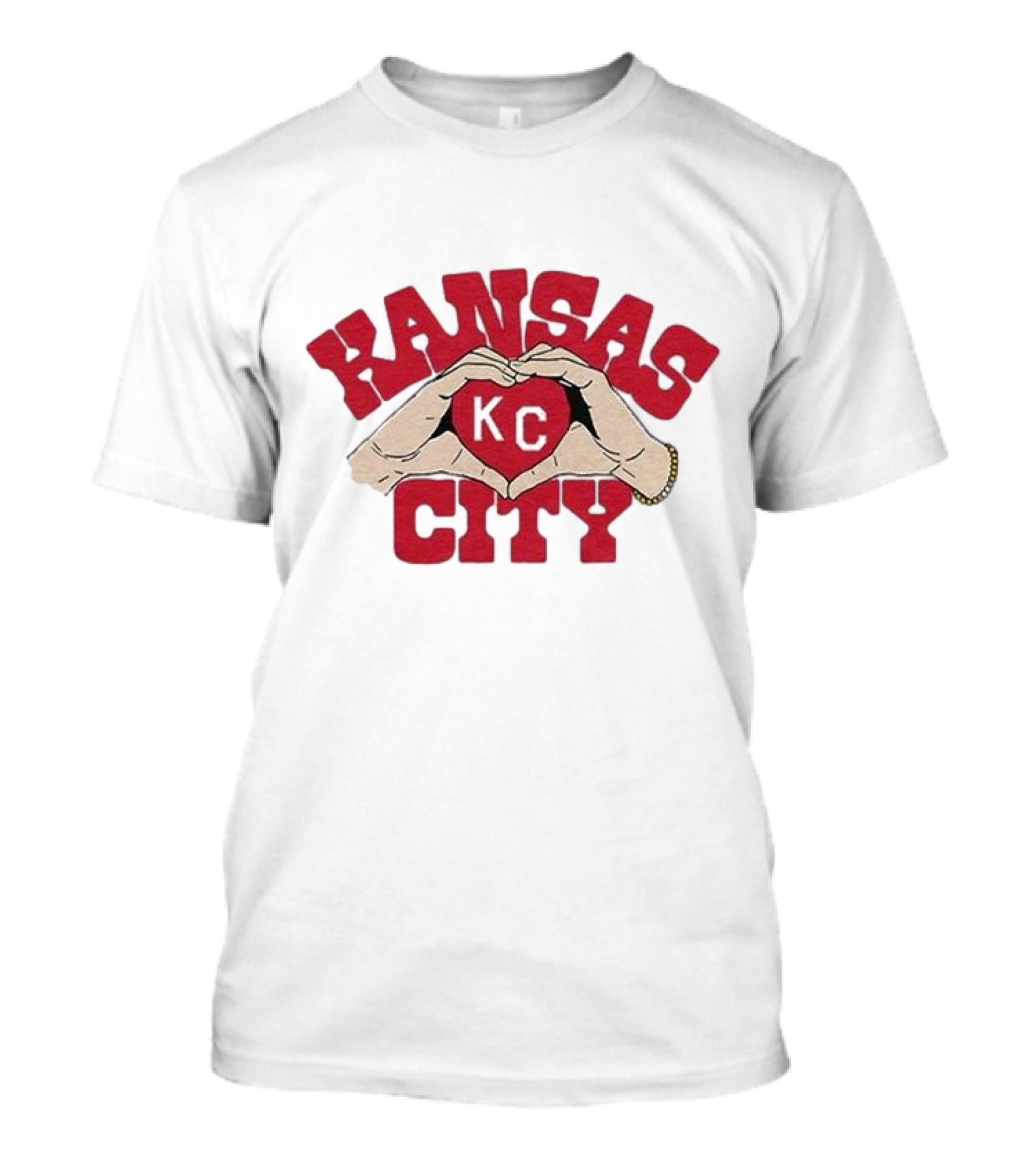 Kansas City KC Heart Hands Charlie Hustle Adults T-Shirt