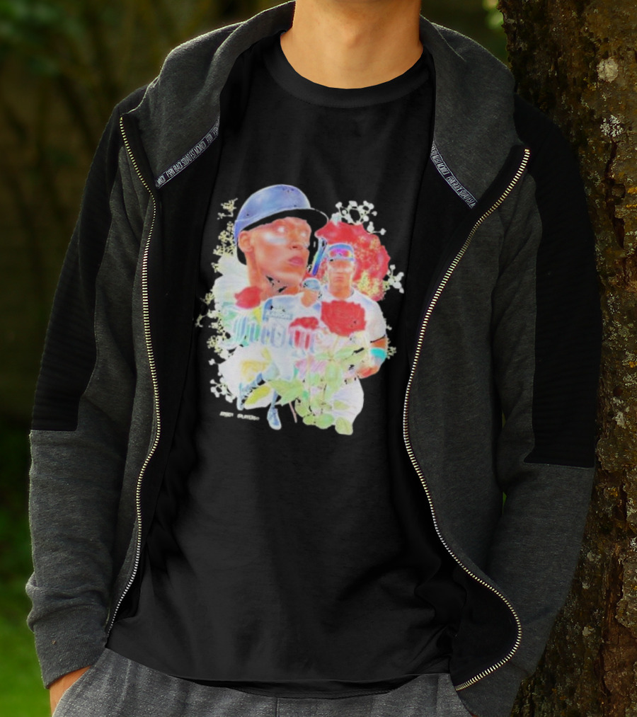 Aaron Judge Smell The Roses New York Yankees Baseball Player Floral T-Shirt