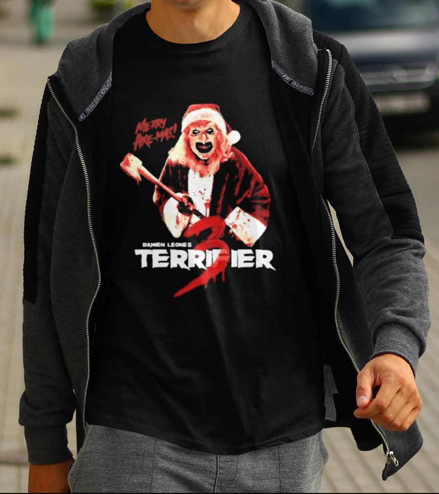 Damien Leone's Terrifier 3 Mery Axe-Mas Red Santa Clown T-Shirt