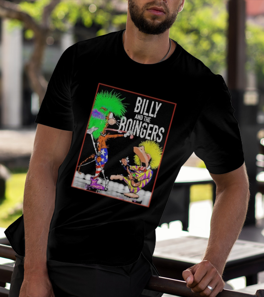 Billy And The Boingers Celebrate Big Hair Era With Great Music Star Stripes And Colors T-Shirt