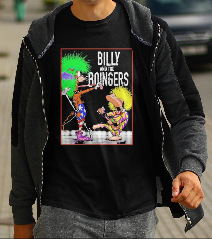 Billy And The Boingers Celebrate Big Hair Era With Great Music Star Stripes And Colors T-Shirt
