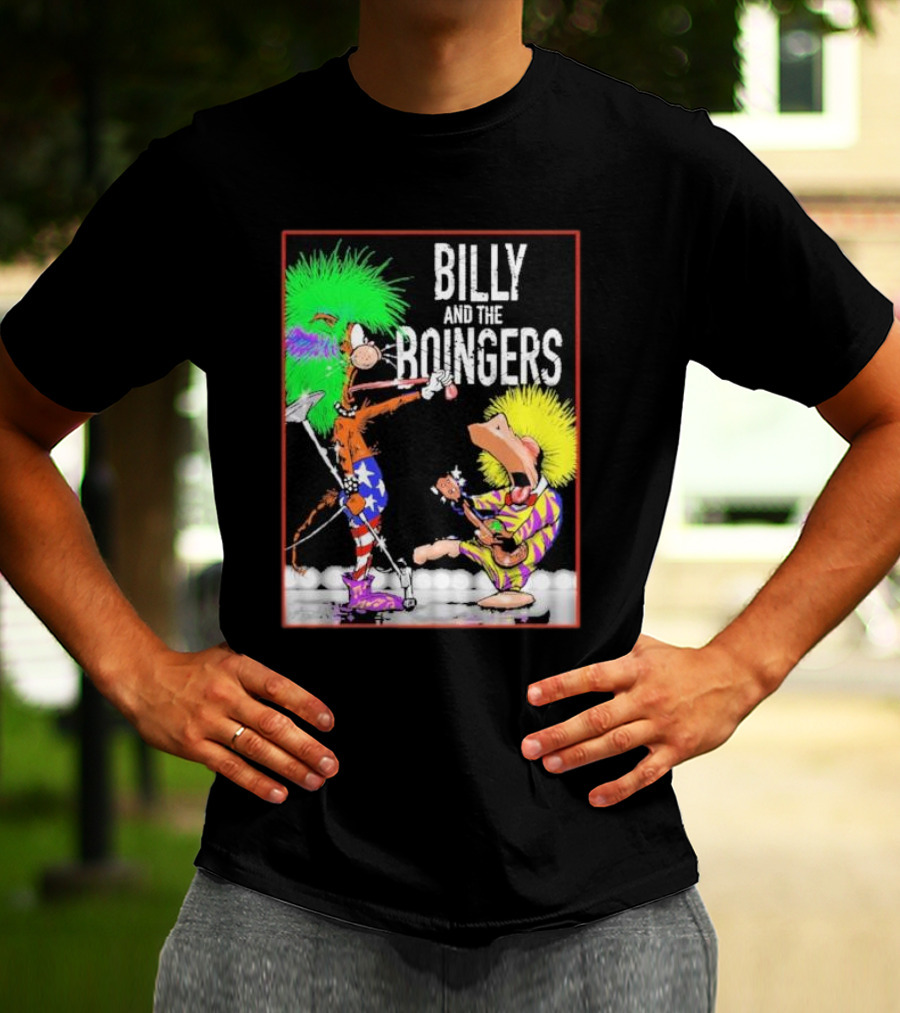 Billy And The Boingers Celebrate Big Hair Era With Great Music Star Stripes And Colors T-Shirt