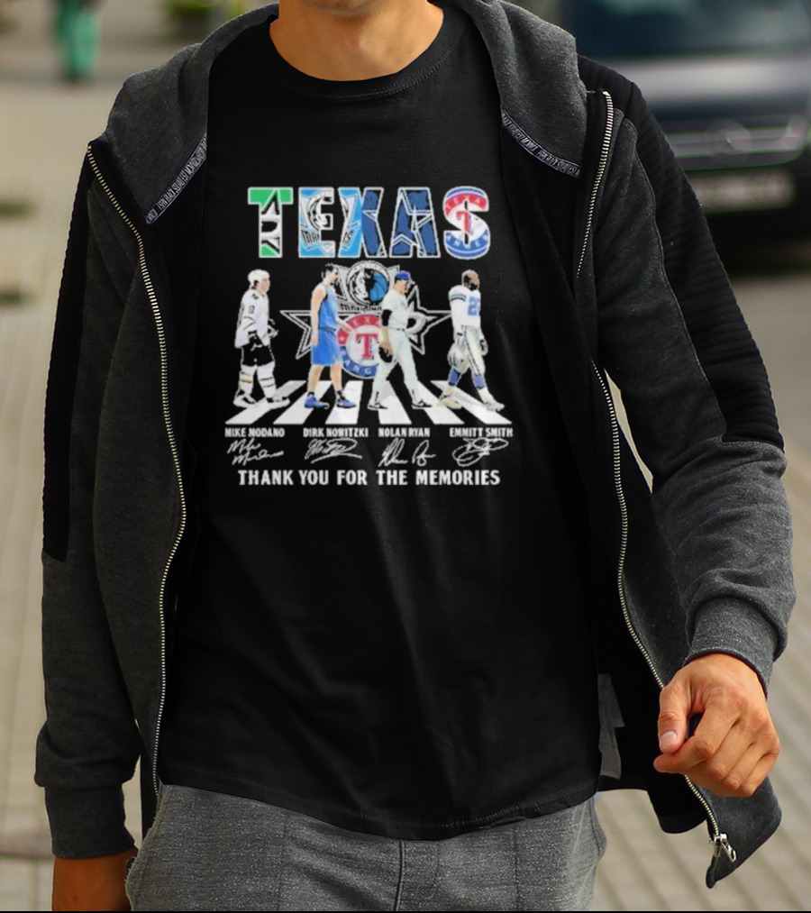 Dallas Stars Mavericks Cowboys Rangers Texas Thank You For The Memories T-Shirt