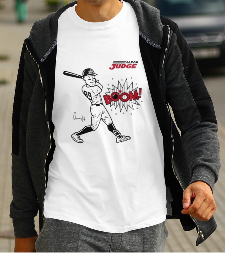 Aaron Judge 99 Boom Signature New York Yankees Baseball Caricature T-Shirt