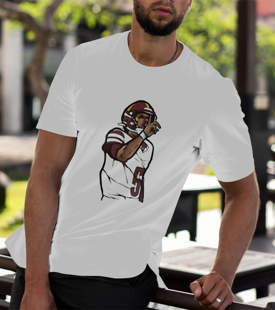 Washington Commanders Jayden Daniels Shhh Gesture Football Player T-Shirt