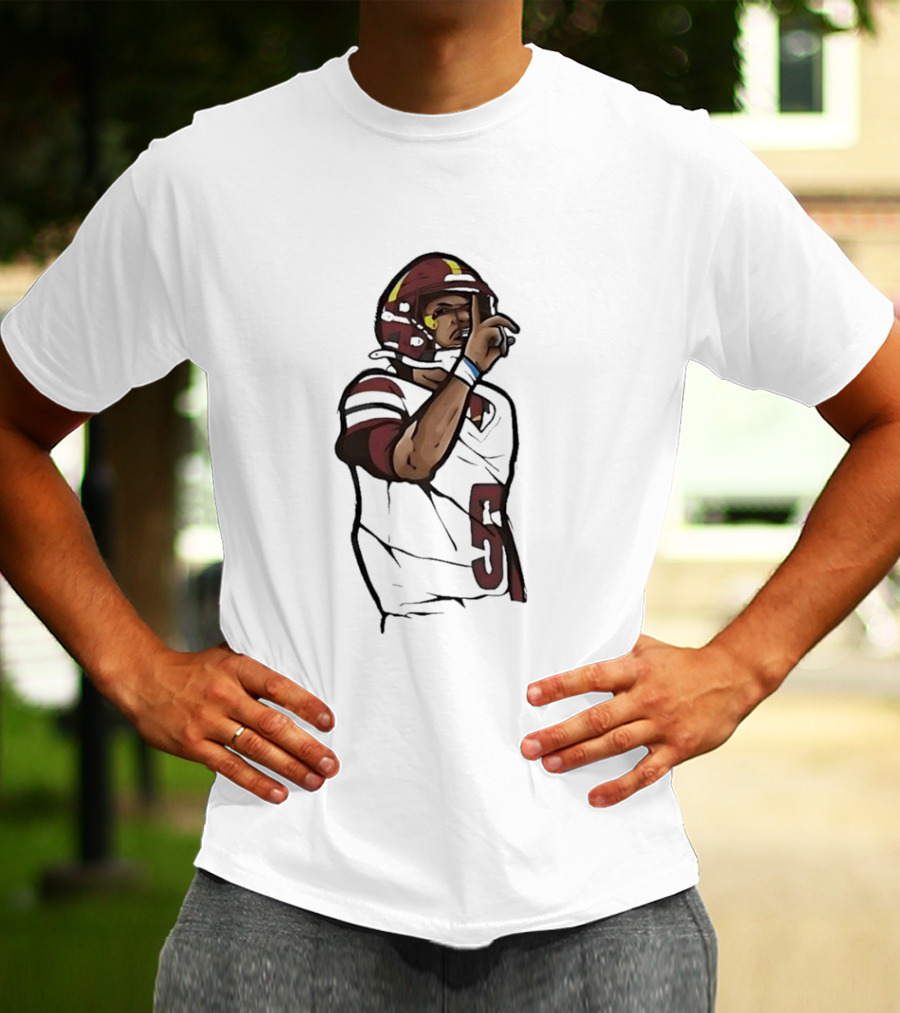 Washington Commanders Jayden Daniels Shhh Gesture Football Player T-Shirt