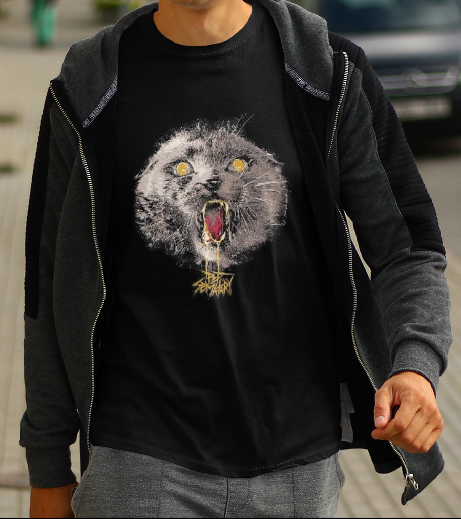 Church Pet Sematary Horror Cat Yellow Eyes Scream T-Shirt