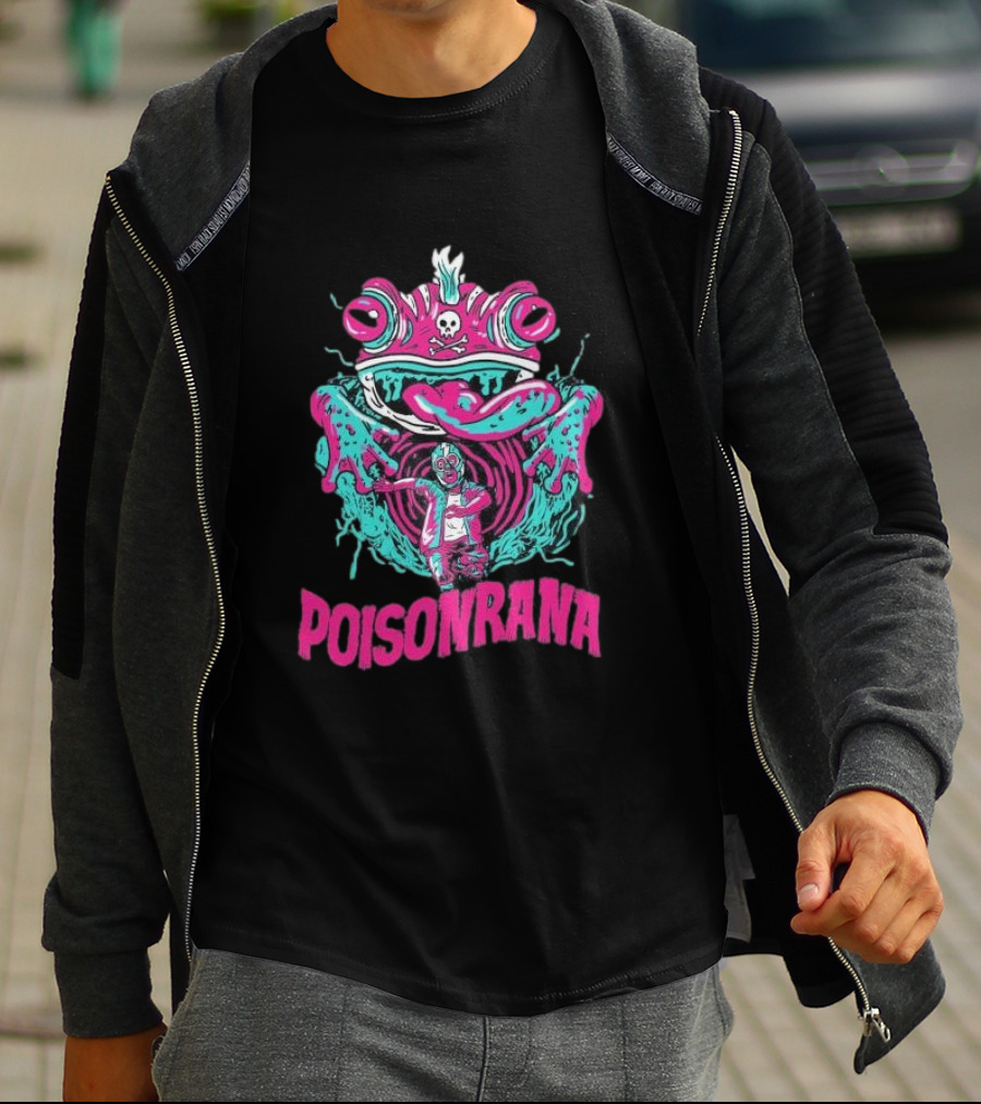 Lucha Frog Of Doom Poisonrana Psychedelic Wrestler T-Shirt