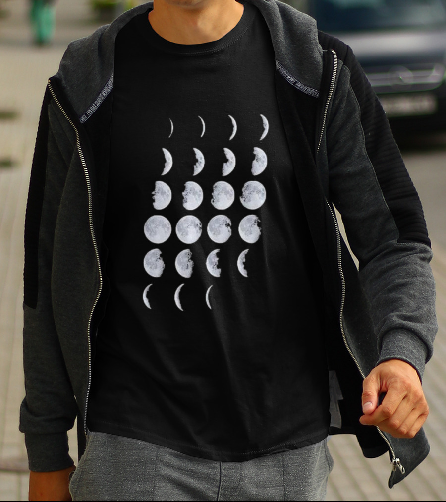 Organic Cotton Moon Phases Lunar Cycle T-Shirt