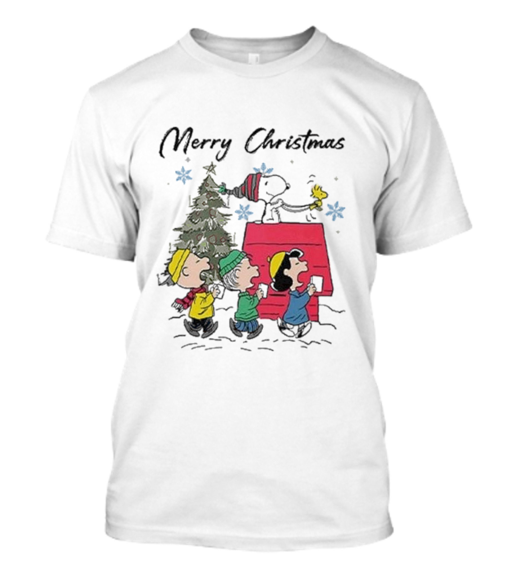 Merry Christmas Snoopy And Friends Winter Scene T-Shirt