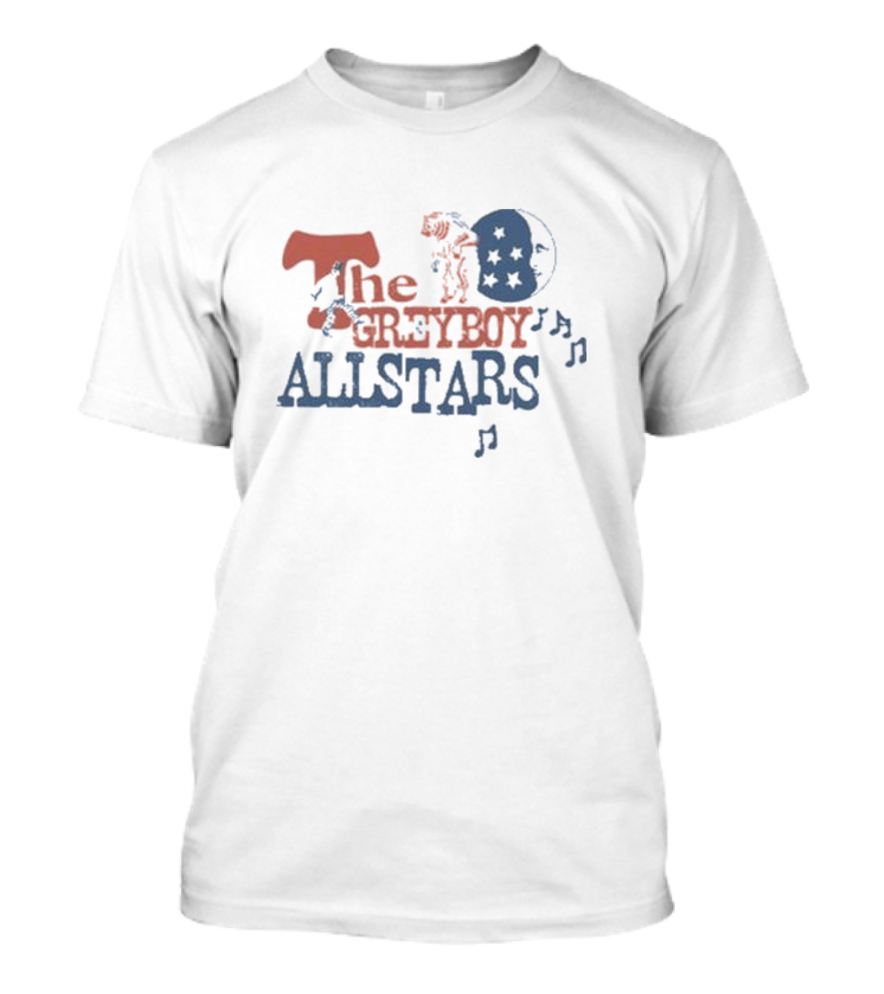 The Greyboy Allstars Bear And Moon Musical Notes T-Shirt