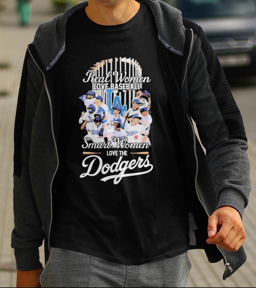 Real Women Love Baseball Smart Women Love The Dodgers T-Shirt