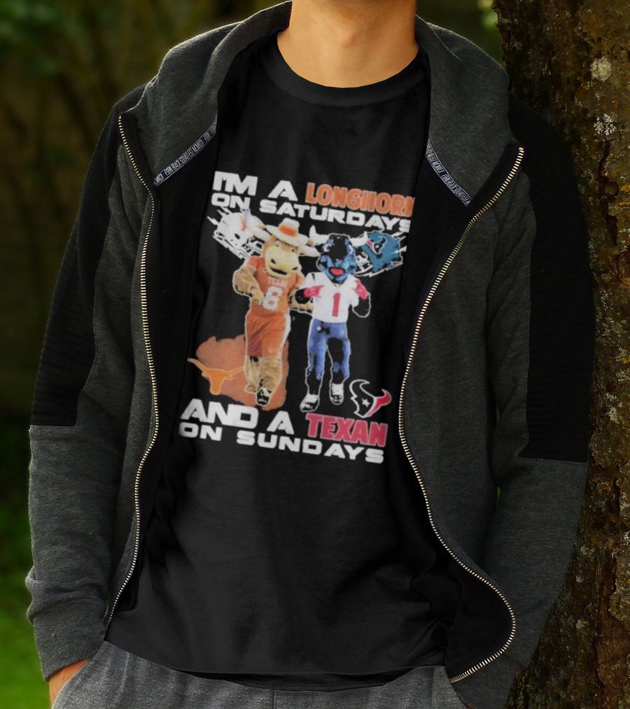 Longhorn On Saturdays Texan On Sundays Football Fan T-Shirt