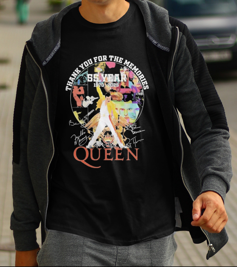 Thank You For The Memories 55 Years 1970-2025 Queen Iconic Band T-Shirt