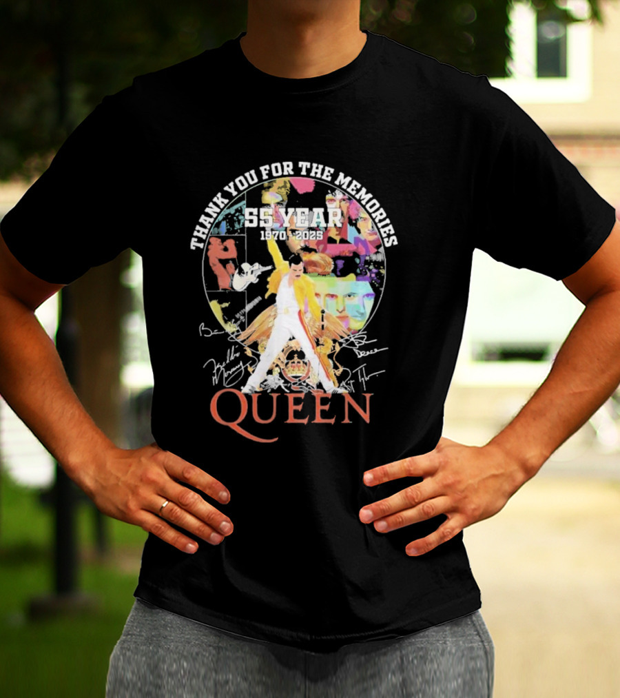 Thank You For The Memories 55 Years 1970-2025 Queen Iconic Band T-Shirt