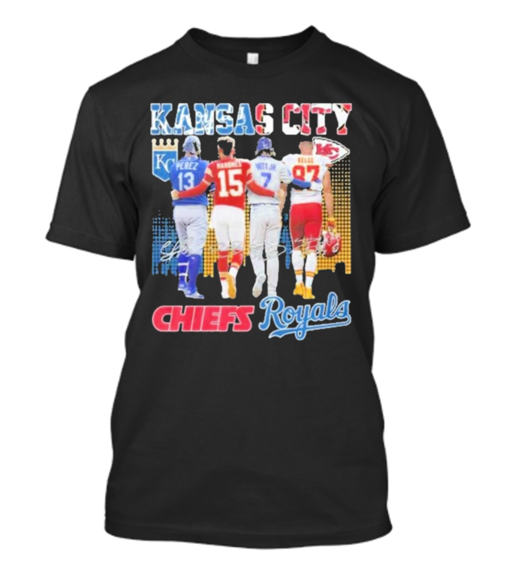 Kansas City Chiefs Royals Perez Mahomes Witt Jr Kelce T-Shirt