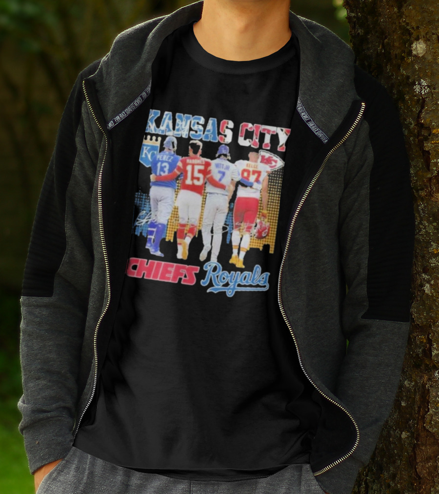 Kansas City Chiefs Royals Perez Mahomes Witt Jr Kelce T-Shirt
