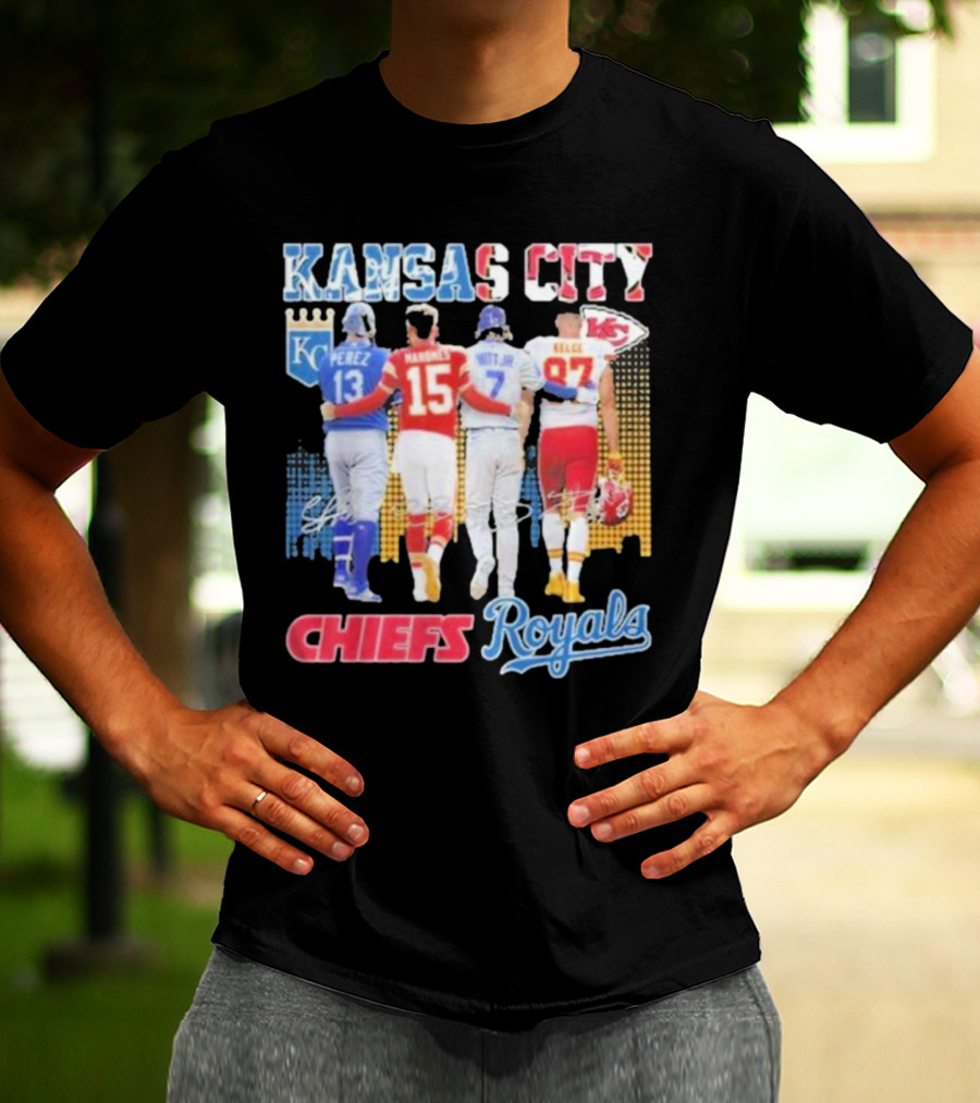 Kansas City Chiefs Royals Perez Mahomes Witt Jr Kelce T-Shirt