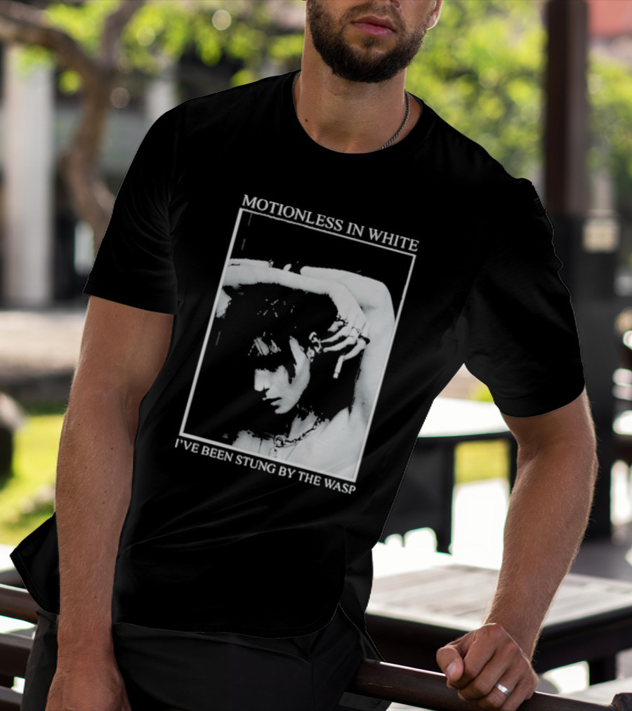 Motionless In White I've Been Stung By The Wasp Monochrome Portrait Image T-Shirt