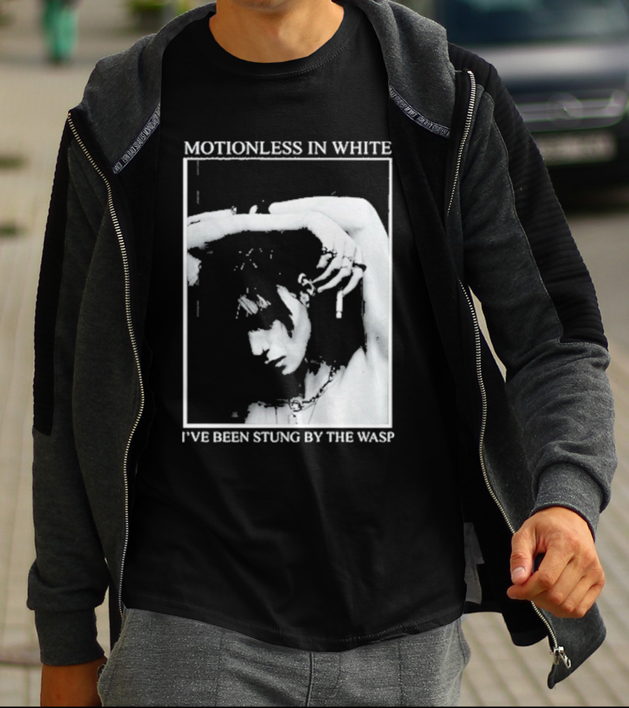 Motionless In White I've Been Stung By The Wasp Monochrome Portrait Image T-Shirt
